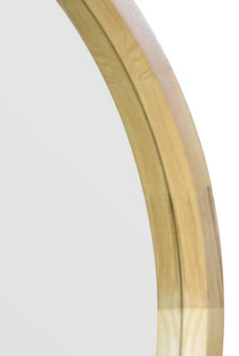 MirrorOutlet The Naturalis - Solid Oak Round Deep Dish Framed Mirror 31" X 31" (80CM X 80CM)
