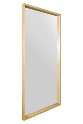 MirrorOutlet The Naturalis - Solid Oak Rounded Corner Leaner / Wall Mirror 63" X 31" (160CM X 80CM) Scandinavian 'Scandi' Inspired