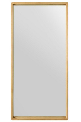 MirrorOutlet The Naturalis - Solid Oak Rounded Corner Leaner / Wall Mirror 67" X 33" (170CM X 85CM) Scandinavian 'Scandi' Inspired