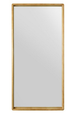 MirrorOutlet The Naturalis - Solid Oak Rounded Corner Leaner / Wall Mirror 71" X 35" (180CM X 90CM) Scandinavian 'Scandi' Inspired