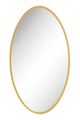 MirrorOutlet The Ovale Gold Metal Framed Oval Garden Wall Mirror 180cm x 100cm