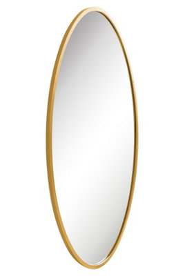 MirrorOutlet The Ovale Gold Metal Framed Oval Garden Wall Mirror 180cm x 100cm
