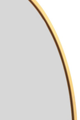 MirrorOutlet The Ovale Gold Metal Framed Oval Garden Wall Mirror 180cm x 100cm
