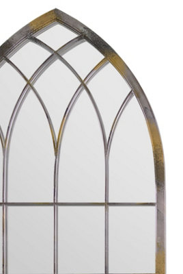 MirrorOutlet The Somerley Rustic Metal Arched Decorative Mirror 115CM X 50CM
