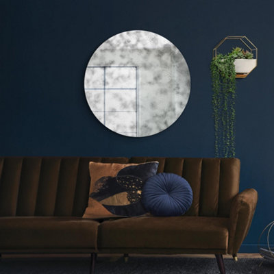 MirrorOutlet The Vetus Round Circular Antiqued Mirror with Polished ...