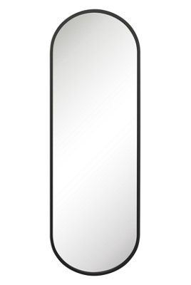 MirrorOutlet Vultus - New Black Metal Framed Double Arched Wall Mirror 71 X 24" (180CM X 60CM)