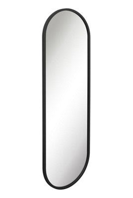 MirrorOutlet Vultus - New Black Metal Framed Double Arched Wall Mirror 71 X 24" (180CM X 60CM)