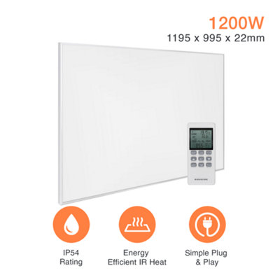 Mirrorstone 1200W NXT Gen Infrared Heating Panel For Ceiling Installation (With Suspension Kit)