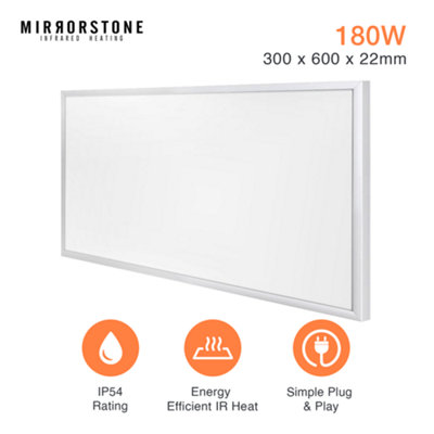 Mirrorstone 180W Classic Infrared Heating Panel With White Frame | DIY at  Bu0026Q