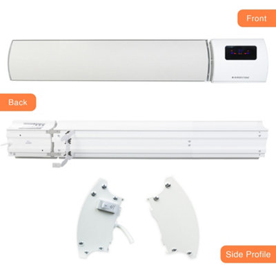 Mirrorstone 3000W Helios Wi-Fi Remote Controllable Infrared Bar Heater In  White Finish, Wall/Ceiling Mount, Indoor Electric Heater | DIY at Bu0026Q
