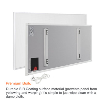 Mirrorstone 700W Nexus Wi-Fi Infrared Heating Panel With White Frame For Wall Installation