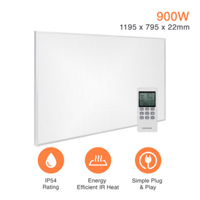 Mirrorstone 900W NXT Gen Infrared Heating Panel For Ceiling Installation (With Suspension Kit)