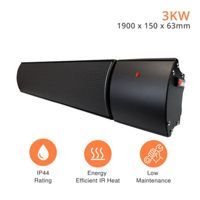 Mirrorstone - Helios - Black - Bar - FIR Coated Aluminium - 3000w Infrared Heater Price Comparisons | Compare The Build
