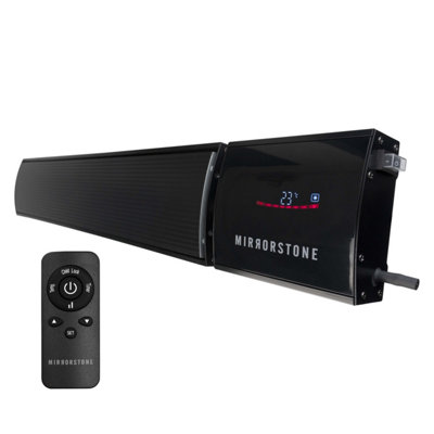 Mirrorstone - Zenos - Black - Bar- FIR Coated Aluminium - 2400w WIFI Infrared Heater Price Comparisons | Compare The Build