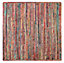 MISHRAN Square Jute Area Rug Hand Woven with Recycled Fabric 120 cm x 120 cm