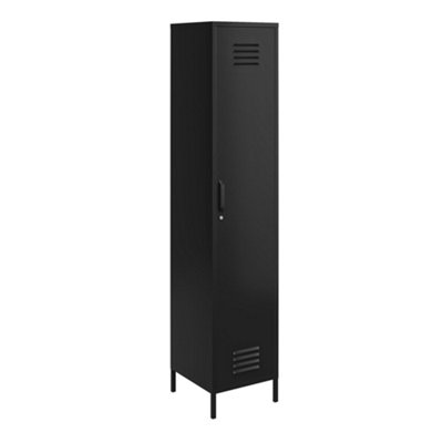 Mission District Metal Cabinet with 1 Door Black