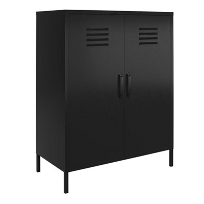 Mission District Metal Cabinet with 2 Doors Black