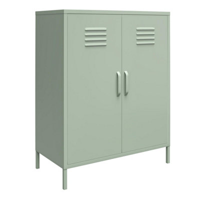 Mission District Metal Cabinet with 2 Doors Pale Green