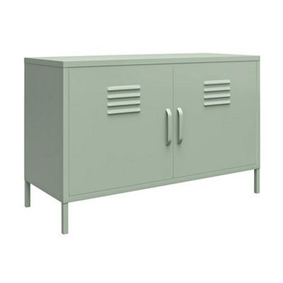 Mission District Metal Cabinet with 2 Doors Pale Green