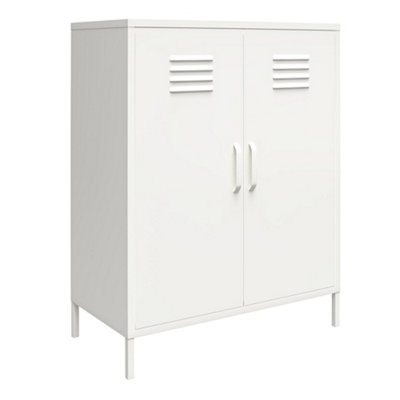 Mission District Metal Cabinet with 2 Doors White
