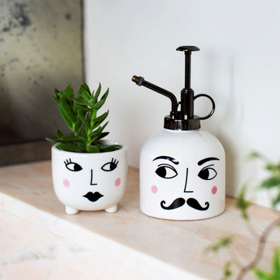 Mister & Mrs White Plant Set. Ideal Gift.