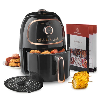 MisterChef 2L Air Fryer, VORTX Frying Technology, 30 Minute Timer, Adjustable Temperature Control, Low Fat, Black