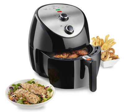 MisterChef® Air Fryer With Rapid Air Circulation System, VORTX Frying, 30 Minute Timer & Adjustable Temperature Control, Oil Free Cooking. 1500W. 4.6 Litre Cooking Pot, Black, Free Recipe Book: Air Purifiers