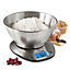MisterChef Digital Kitchen Food Scale, Stainless Steel Weighing Scales with Detachable Bowl, Tare Function, Silver