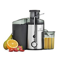 MisterChef Electric Centrifugal Fruit and Veg Juicer, Stainless Steel, 500 W, 1.1 liters, Black