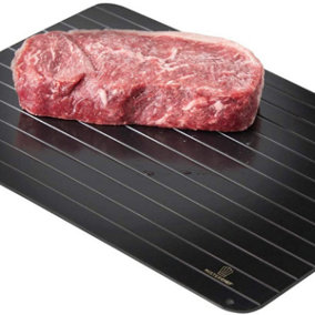 MisterChef Fast Defrosting Tray for Meat and Fish Without Electricity, Microwave, Hot Water or Any Other Tools, Black
