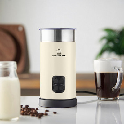 MisterChef Large Cream Fast 550W Automatic Milk Frother, Hot & Cold Milk Functionality, 240ml Milk Heating / 115ml Milk Frothing