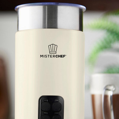 MisterChef Large Cream Fast 550W Automatic Milk Frother, Hot & Cold Milk Functionality, 240ml Milk Heating / 115ml Milk Frothing
