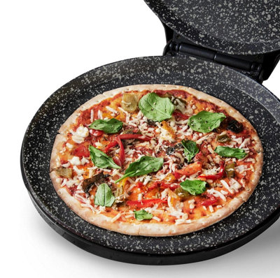 MisterChef Pizza Maker 1450W Ceramic Plates, 12 inch/30cm, 2.3 Metal, Free Recipe Book, Red