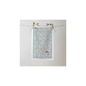 Mistletoe & Robin Festive Graphic Print 100% Cotton Tea Towel