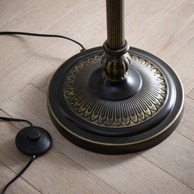 Mitcham Tiffany Style Stained Glass Shade 150 cm Floor Lamp With ...