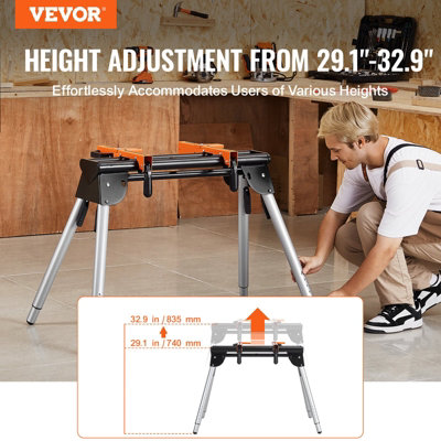 Miter Saw Stand, 330lbs Load Capacity Steel Collapsible Stand for Miter ...