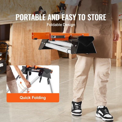 Miter Saw Stand, 330lbs Load Capacity Steel Collapsible Stand for Miter ...