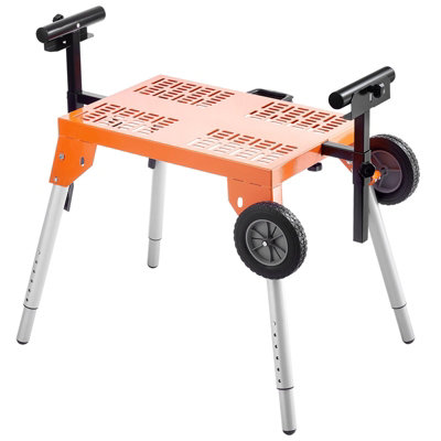 Miter Saw Stand with Tabletop and Wheels, 330lbs Load Capacity Steel ...