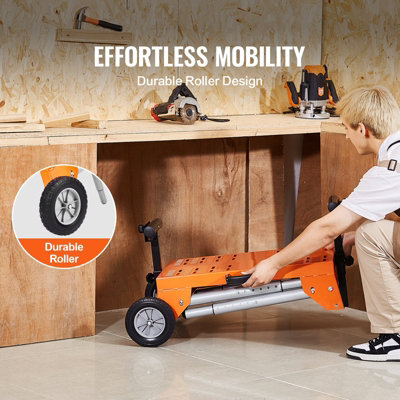 Miter Saw Stand with Tabletop and Wheels, 330lbs Load Capacity Steel ...