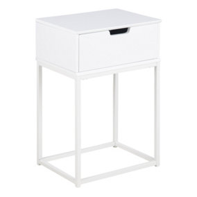 Mitra 1 Drawer Bedside Table in White