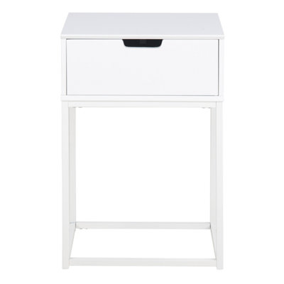 Mitra 1 Drawer Bedside Table in White