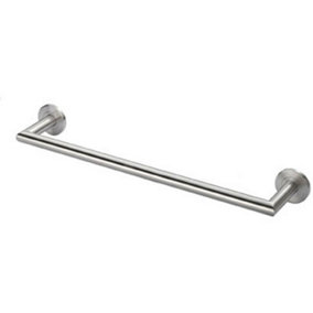 Mitred Bathroom Single Towel Rail Concealed Fix 400mm Centres Satin Steel