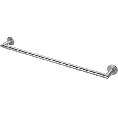 Mitred Bathroom Single Towel Rail Concealed Fix 600mm Centres Satin ...