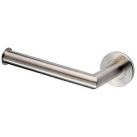 Mitred Bathroom Toilet Roll Holder on Rose Concealed Fix Stainless Steel