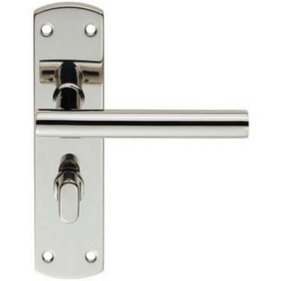 Mitred T Bar Lever on Bathroom Backplate Handle Thumbturn Lock Polished Steel Price Comparisons | Compare The Build
