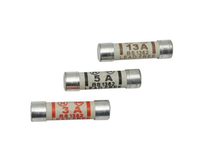 MIXED BS1362 PLUG TOP/ CARTRIDGE FUSES, PACK OF 4 (1x3A, 1x5A, 2x13A)