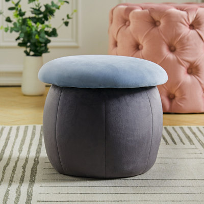Mixed Color Cute Mushroom Shaped Velvet Pouf Ottoman DIY at B Q