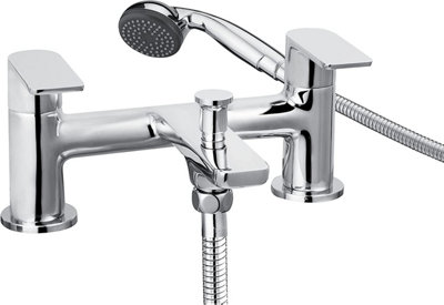 Mixer Bath Filler Tap Set Bathroom Modern Waterfall Chrome - 6