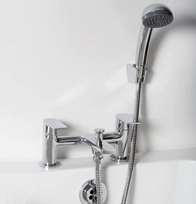 Mixer Bath Filler Tap Set Bathroom Modern Waterfall Silver