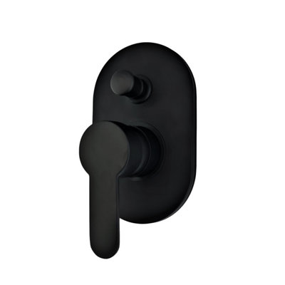 Mixer Valve Brass Internal Oval 2 Way Black Matt Concealed Shower